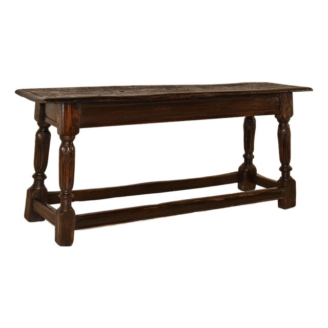 Period James II Oak Joint Bench From England For Sale