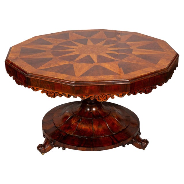 Mid 19th Century Early Victorian Rosewood, Burl Walnut and Elm Center Table For Sale - Image 5 of 12