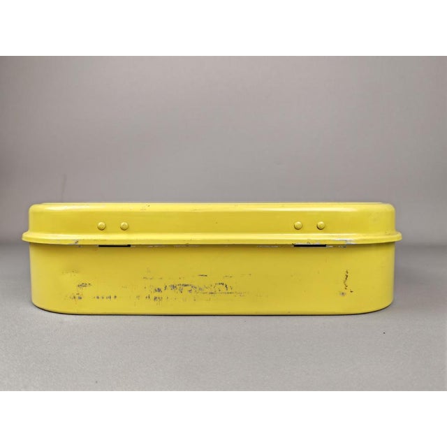 Yellow Modern Lunch Box in Tin by Nils Johan, Sweden, 1950s For Sale - Image 8 of 14