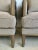 Caracole Caracole Couture Modern Geometric Taupe and Bronze Club Chairs Pair For Sale - Image 4 of 8