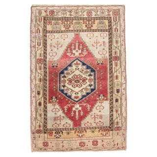 1960s Vintage One of a Kind Turkish Rug- 4′1″ × 6′ For Sale