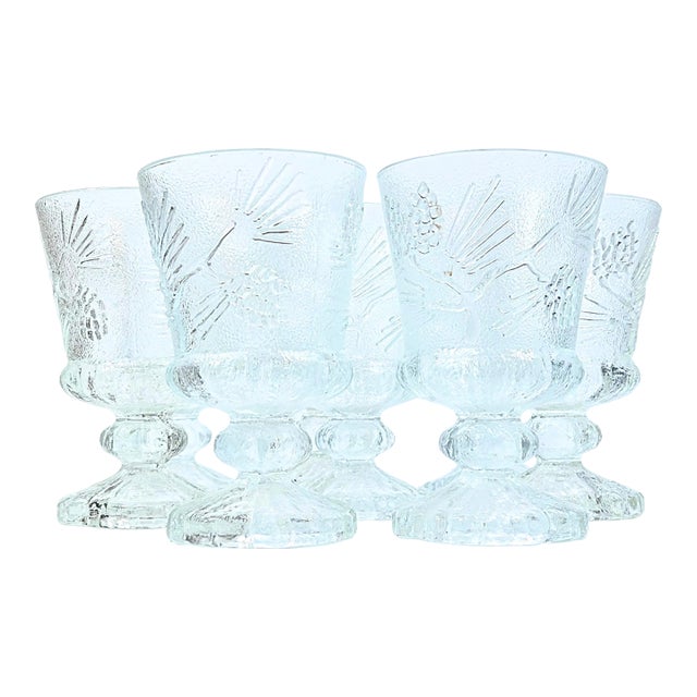 Icy Holiday Pine Goblets- Set of Eight For Sale