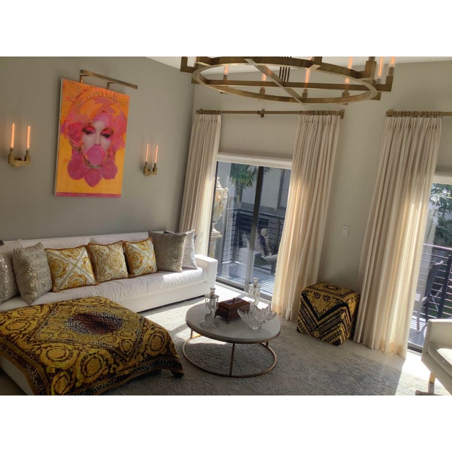 Alterier Versace Custom Made Barocco Animal Print Velvet Throw - 55”55” For Sale - Image 11 of 13