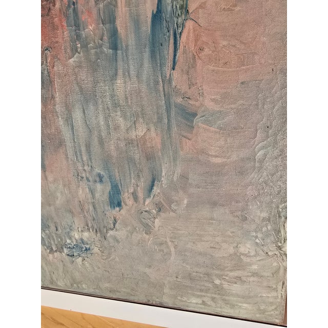 Vintage Abstract Painting Mid Century Modern Signed For Sale - Image 4 of 8