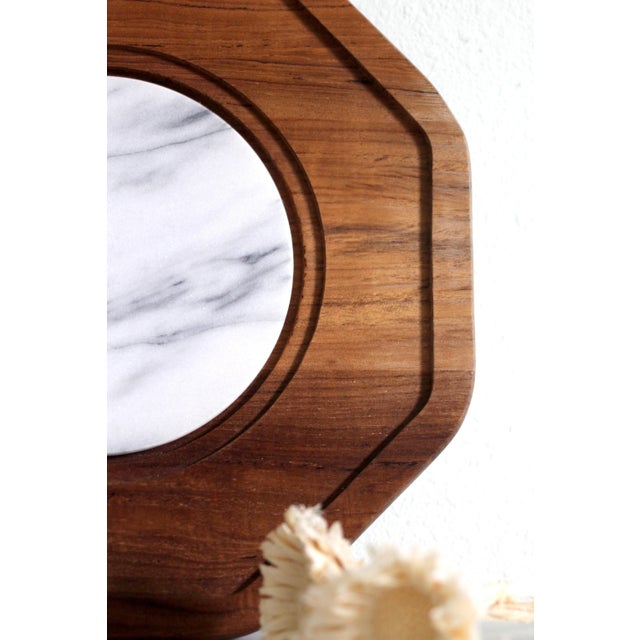 1960s Mid-Century Marble and Wood Cheese Board For Sale - Image 4 of 11