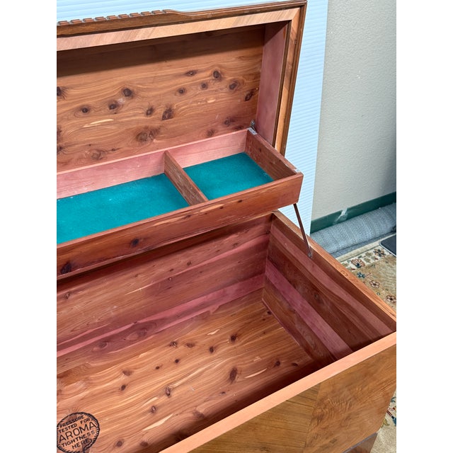 1940s Lane Furniture Waterfall Cedar Chest, Vintage For Sale - Image 5 of 12
