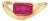 1.21 Carat East West Floating Ruby Wave Ring Size 7 in 14k Solid Gold For Sale