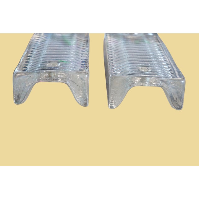 Mid-Century Modern Textured Glass and Brass Model 8971 Wall Lights, Northern Europe, 1970s, Set of 2 For Sale - Image 3 of 9