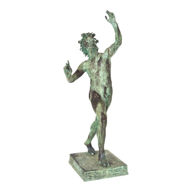 Italian Grand Tour Bronze Sculpture “Dancing Faun of Pompeii” After Antique For Sale