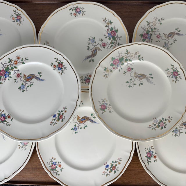 Mid-Century Modern Chantilly Model Flat Plates from Longchamp, 1950s, Set of 8 For Sale - Image 3 of 12