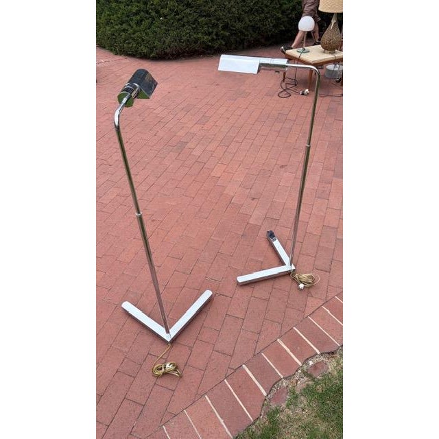 1970s Cedric Hartman Adjustable Chrome Floor Lamps - a Pair For Sale In Denver - Image 6 of 13