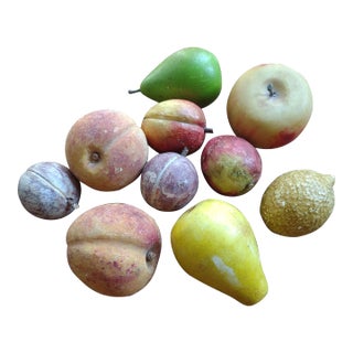 1960s Lot of 10 Vintage Italian Alabaster Stone Fruit - Set of 10 For Sale
