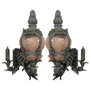 Cast Iron Sconces based on Pont Alexandre III Models, 1960s, Set of 2 For Sale