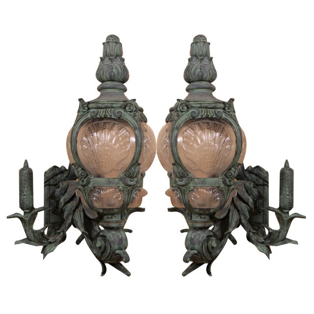 Cast Iron Sconces based on Pont Alexandre III Models, 1960s, Set of 2 For Sale
