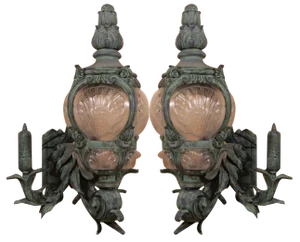 Cast Iron Sconces based on Pont Alexandre III Models, 1960s, Set of 2