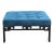 Mid Century Ottoman With Blue Velvet Top For Sale