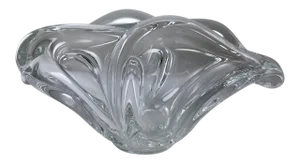 Mid-Century French Art Vannes Le Chatel Large Crystal Centerpiece/ Fruit Bowl
