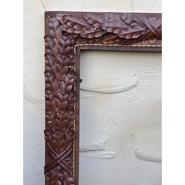 Vintage Italian Rustic Metal Oversized Picture Frame For Sale - Image 12 of 12