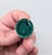 Vintage 1950s Signed Crown Trifari Round Flawed Faux-Emerald Clip Earrings-2 Pieces For Sale - Image 9 of 11