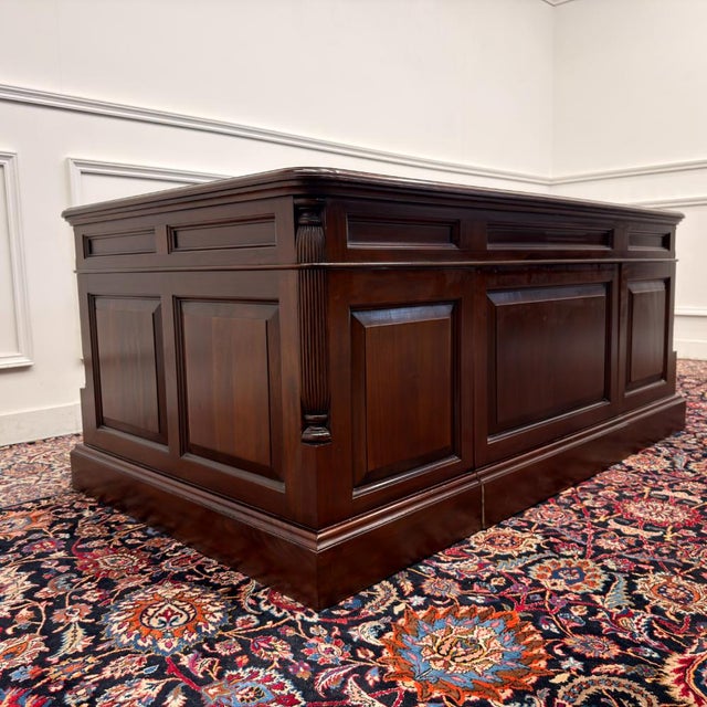 Metal Large English Desk with Back Panel For Sale - Image 7 of 18
