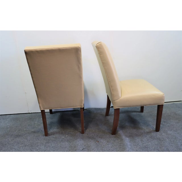 Modern Design Leather Side Chairs - a Pair For Sale - Image 4 of 5