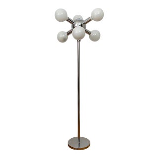 Robert Sonneman Style Mid Century Atomic Chrome Floor Lamp For Sale