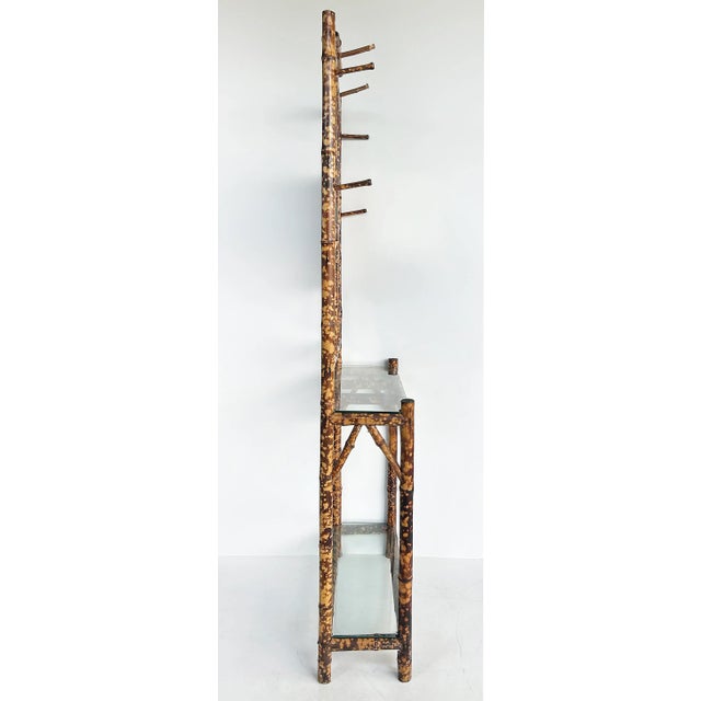 Aesthetic Movement English Tortoise Burnt Bamboo Hall Stand, 1880s For Sale - Image 4 of 13