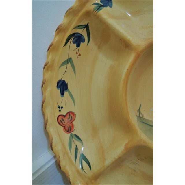 Vintage Handpainted Rooster Serving Platter For Sale - Image 9 of 13
