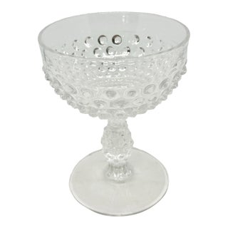 1930’s Duncan & Miller Hobnail Clear Pressed Glass 4 5/8” Champagne Tall Sherbet For Sale