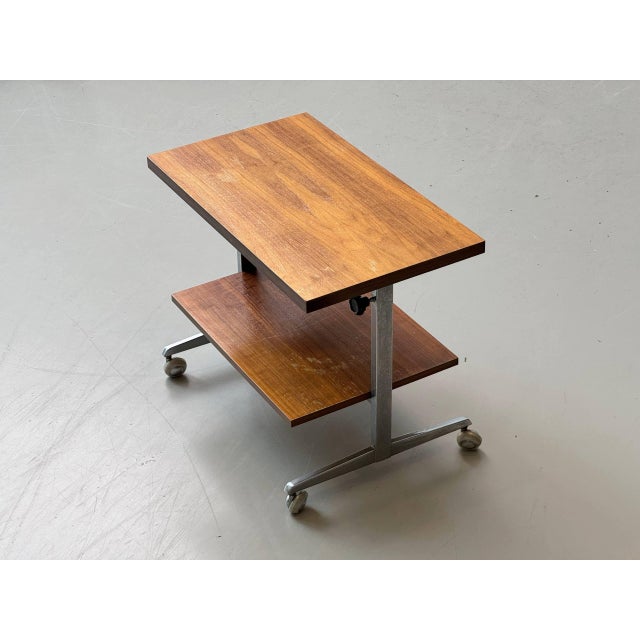 Height-Adjustable Side Table on Casters, 1960s For Sale - Image 13 of 16