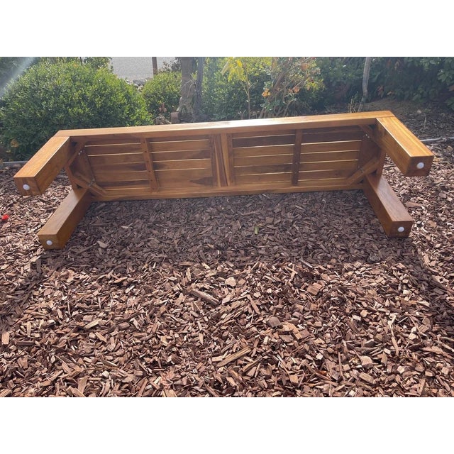 New Teak Backless Bench, Farmstyle legs, made of solid wood, Grade A teak 60"long Elegant with sturdiness, It’s...
