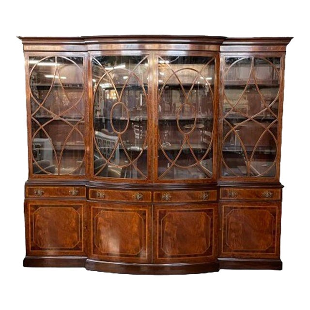 Schmieg & Kotzian, Georgian, Breakfront or Bookcase, Mahogany, Satinwood, 1920s For Sale