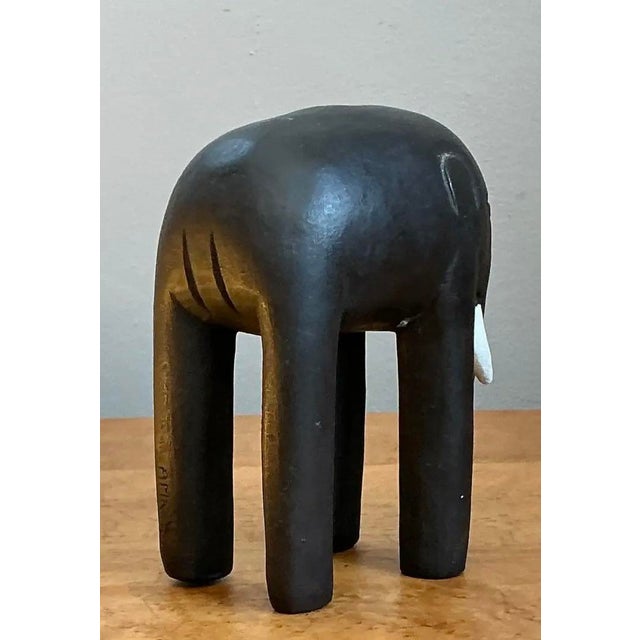 Vintage Wooden Elephant Figurine For Sale - Image 11 of 12