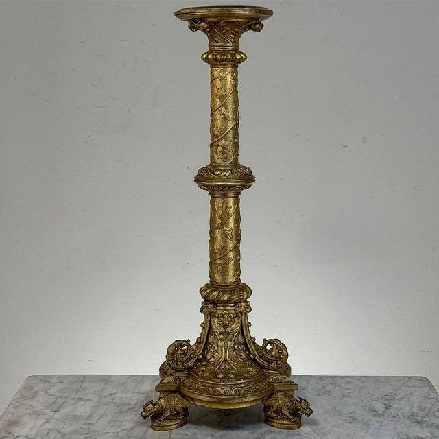 Set of Two 19th Century French Renaissance Gilt Bronze Candlesticks For Sale - Image 16 of 18