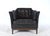 Mid-Century Modern Danish Black Leather Lounge Armchair from Mogens Hansen, Denmark, 1960s For Sale - Image 3 of 18
