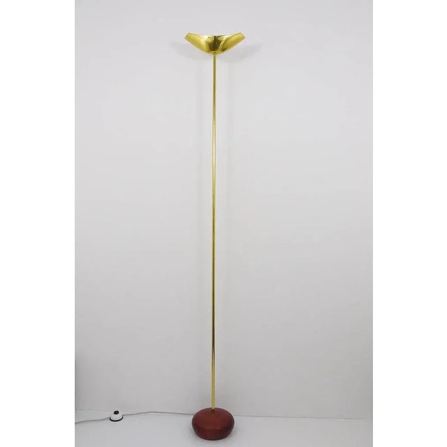 An exceptional brass floor lamp, designed by Rudolf Dordoni in the early 1980s. Has a beautiful brass lampshade and a nice...