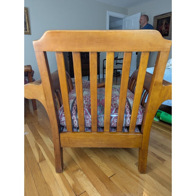 Late 20th Century Hickory Chair Company Dark Brown Wood Accent Chairs With Footstool For Sale - Image 9 of 15