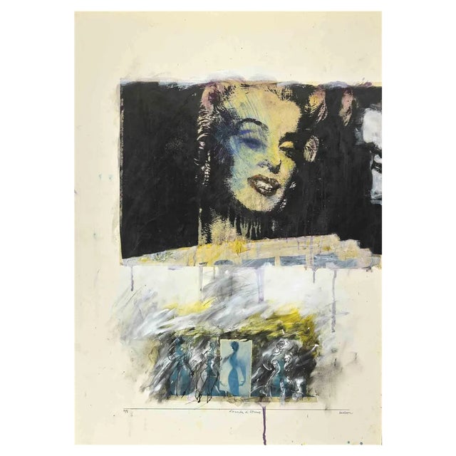 Sergio Barletta, Birth of Venus, Mixed Media Painting, 1991 For Sale