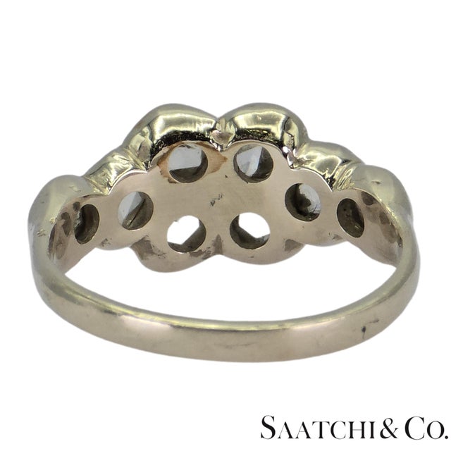 1910s 14k (585) White Gold Natural Rose Cut 1.4 Ct White Diamond, Size 5.5 For Sale - Image 16 of 18