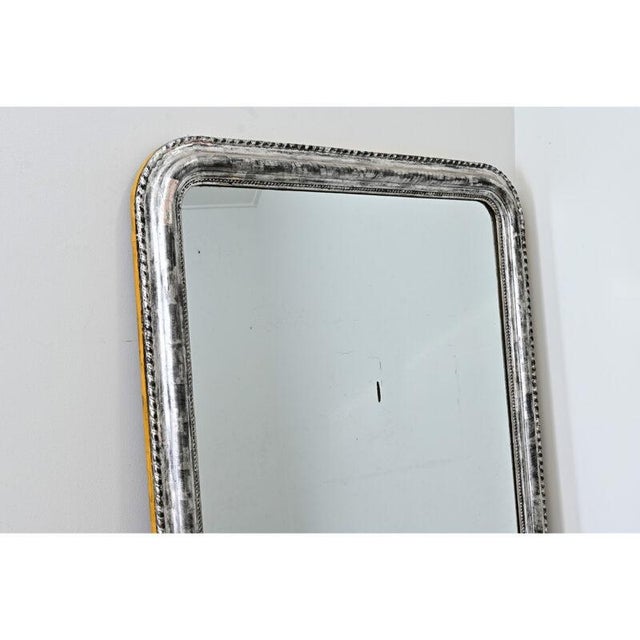 Wood French 19th Century Louis Philippe Silver Gilt Mirror For Sale - Image 7 of 10