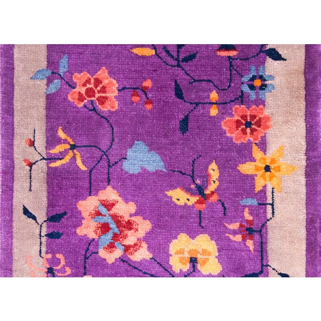 Violet Early 20th Century Chinese Art Deco Rug For Sale - Image 8 of 16