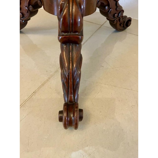 Antique Victorian Figured Mahogany Card or Console Table, 1860s For Sale - Image 11 of 16