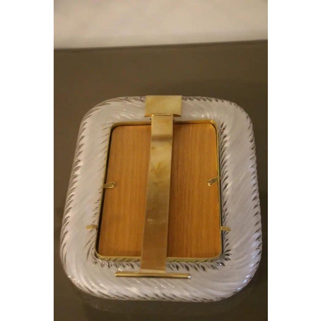 Cream Milky White Twisted Murano Glass and Brass Photo Frame by Barovier E Toso from Barovier & Toso For Sale - Image 8 of 13