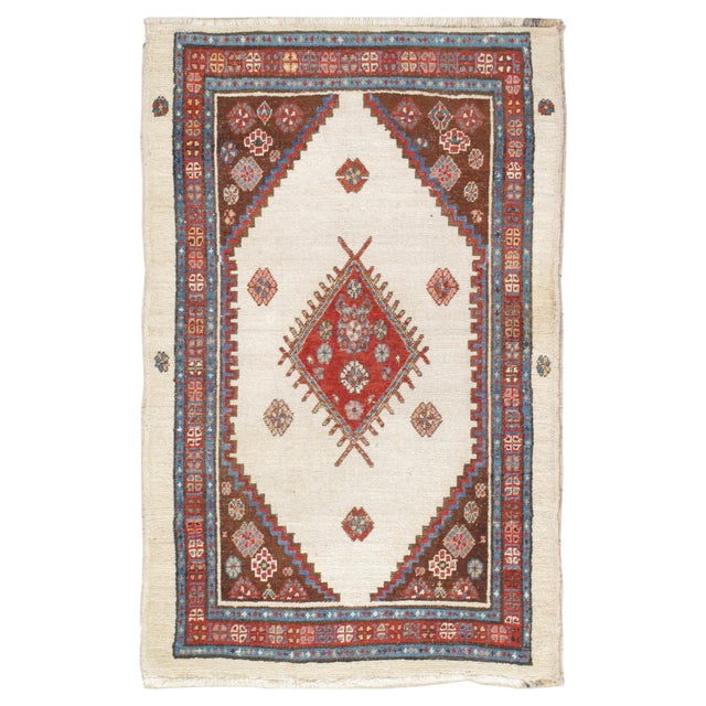 Antique Persian Bakhshaish Carpet, Handmade Wool Oriental Rug, Ivory and Rust For Sale - Image 14 of 14