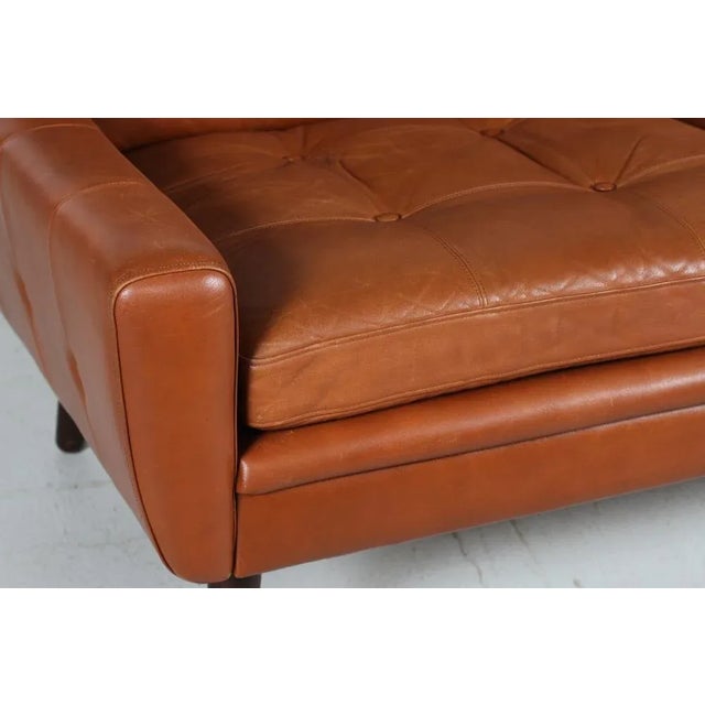 Danish Modern Two-Seater Sofa in Cognac-Colored Leather, Denmark, 1960s For Sale - Image 6 of 13