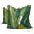 Schumacher "Tropical Isle" in Green on Ivory 22" Pillows-a Pair For Sale