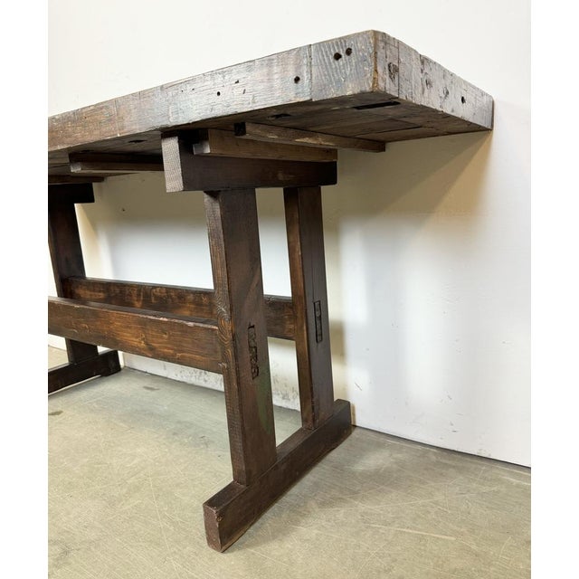 Vintage Industrial Carpenters Workbench, 1950s For Sale - Image 11 of 16