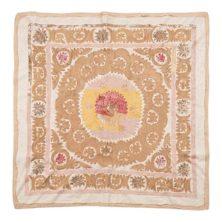 Suzani Wall Tapestry - Tribal Embroidery 4' X 4' For Sale