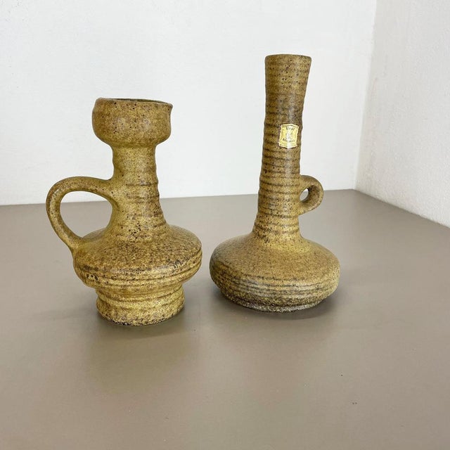 Ceramic Studio Pottery Vases from Vest Keramiek, Netherlands, 1970s, Set of 2 For Sale - Image 3 of 18