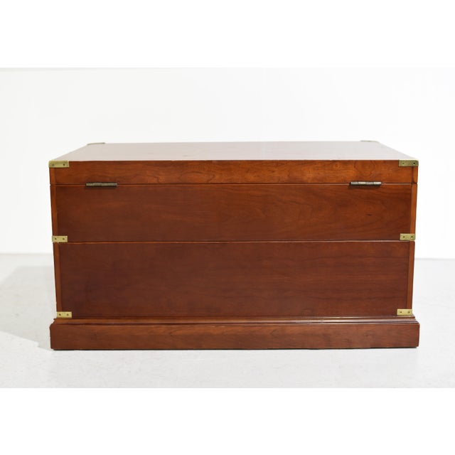 Vintage Campaign Style Lift Top Coffee Table or Storage Box For Sale - Image 11 of 12